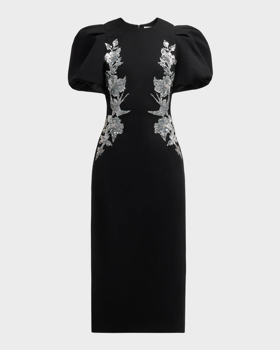 Monroe Bicolor Embroidered Midi Dress