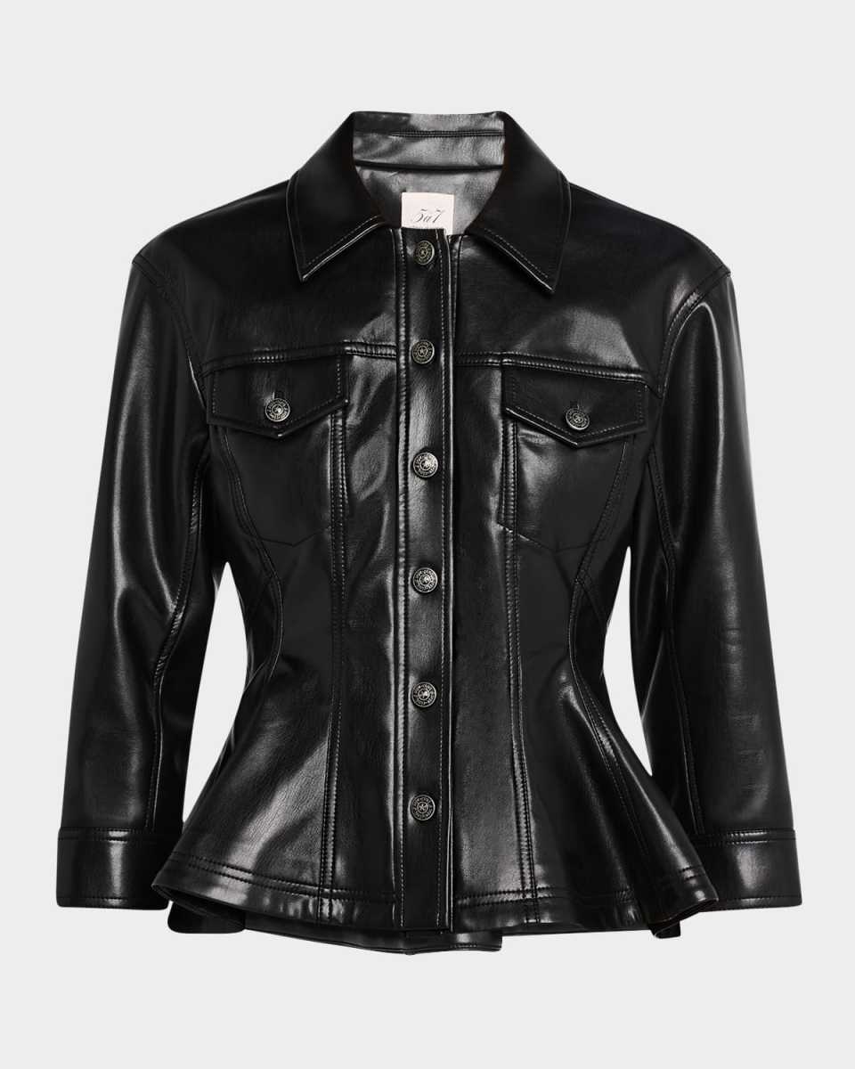 Gina Vegan Leather Peplum Jacket
