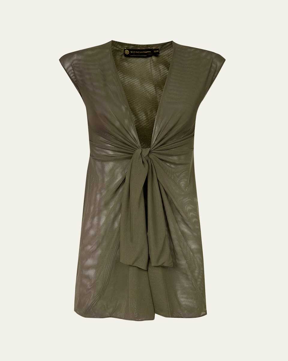Solid Sasha Mesh Mini Dress Coverup