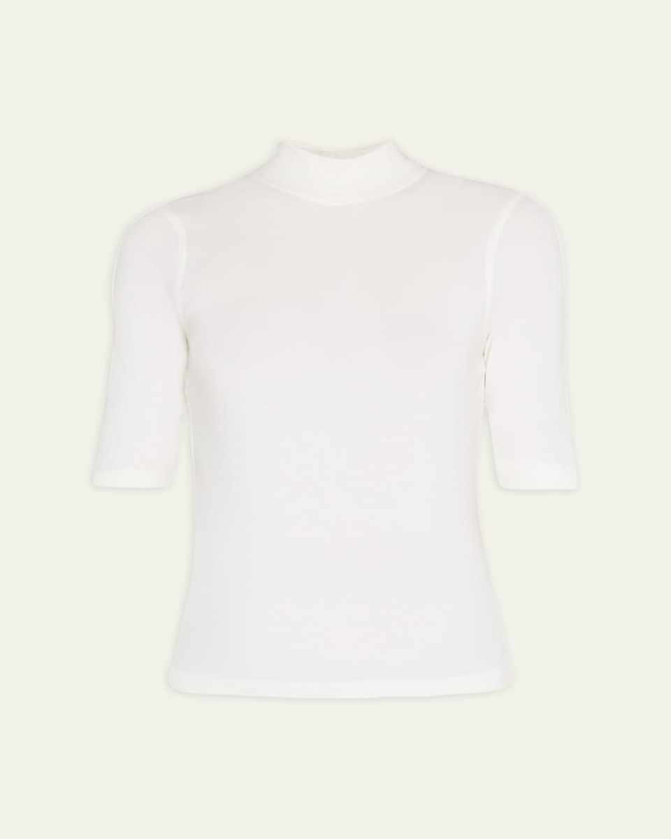 Ribbed Mock Neck T