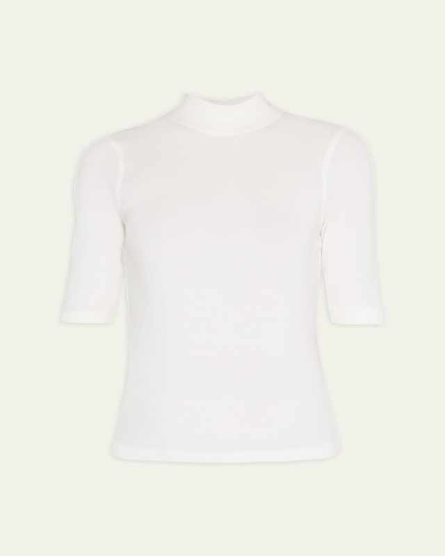 Ribbed Mock Neck T