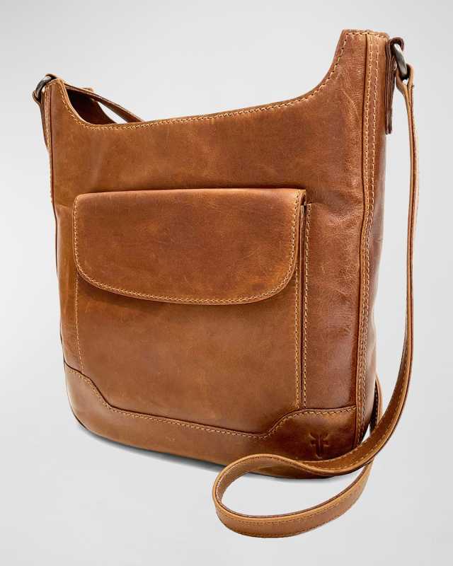 Melissa Magazine Burnished Leather Crossbody Bag