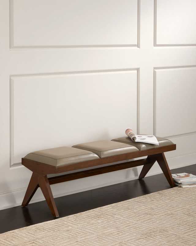 Luchesse Leather Bench, 58"