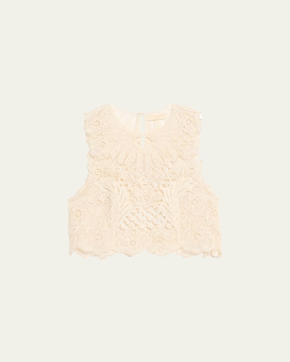 Jael Sleeveless Floral Cutwork Lace Top