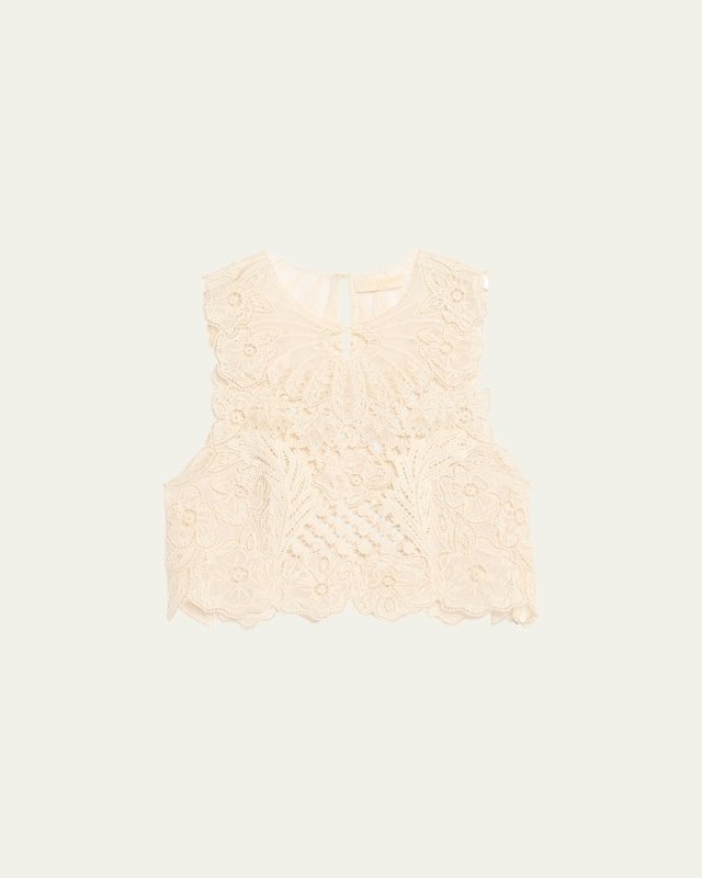 Jael Sleeveless Floral Cutwork Lace Top