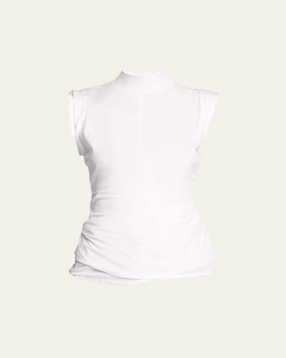 Draped Mock-Neck Tank Top