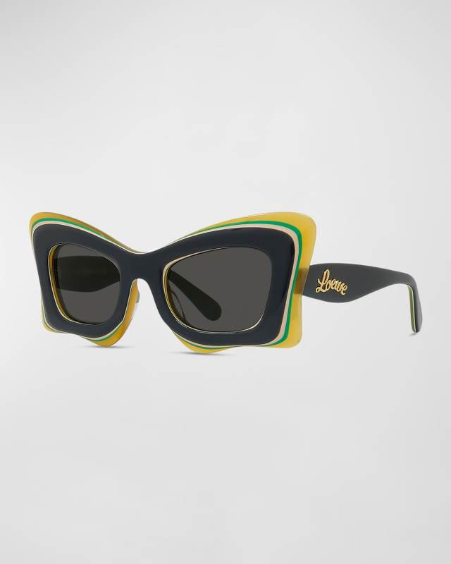 Multicolor Acetate Butterfly Sunglasses