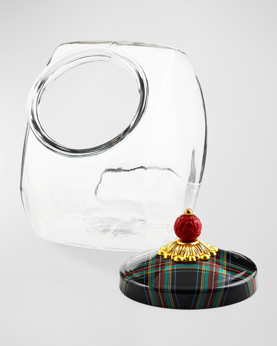 Cookie Jar with Black Tartan Lid