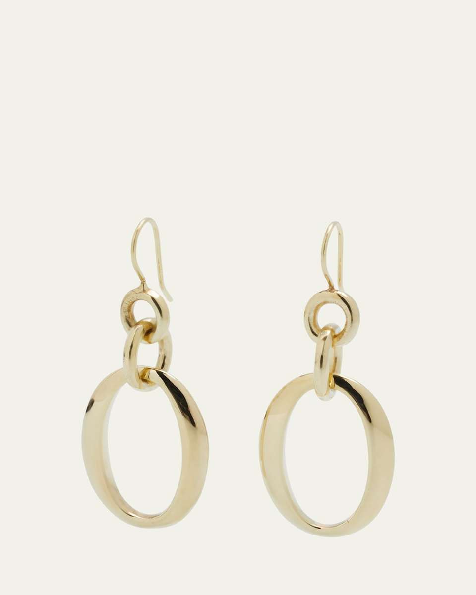 Short Oval Link Earrings in 18K Gold