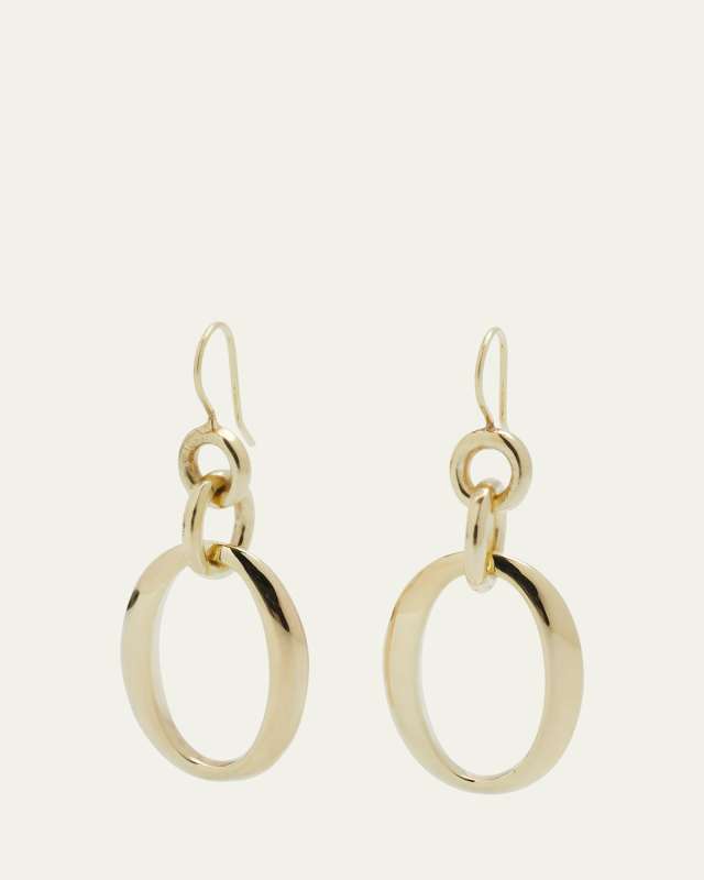 Short Oval Link Earrings in 18K Gold