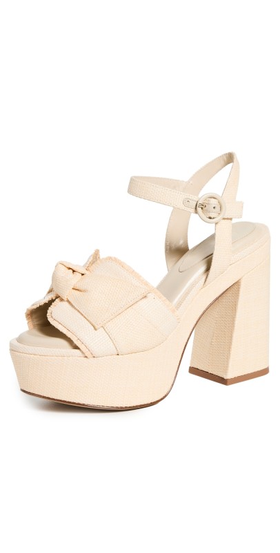Alexandre Birman Maxi Clarita Raffia Sandals 120mm Pearl