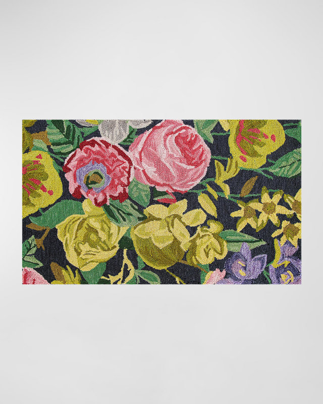Midnight Floral Wool Rug
