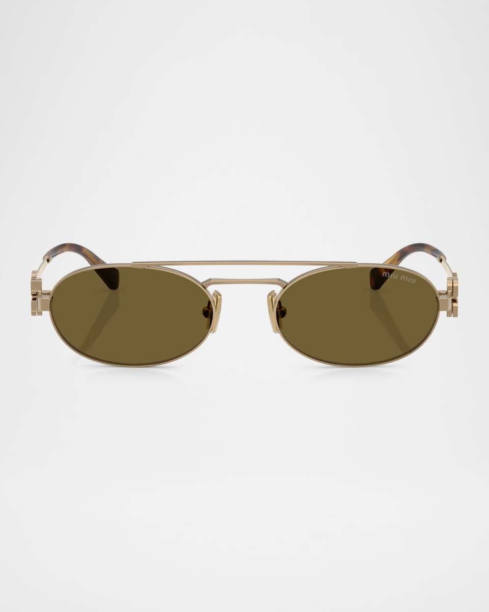 Logo Metal Oval Sunglasses