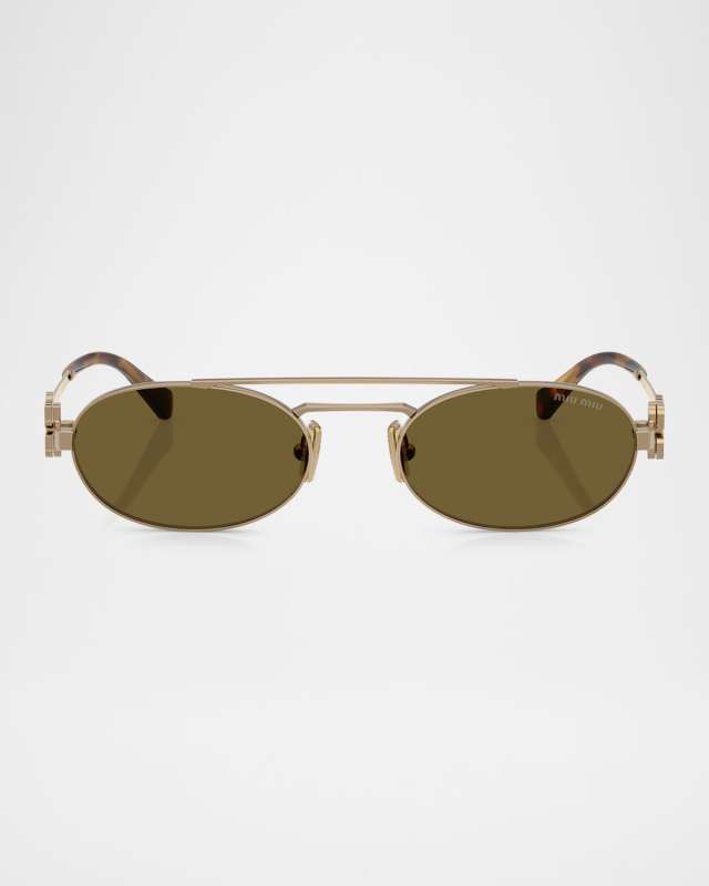 Logo Metal Oval Sunglasses
