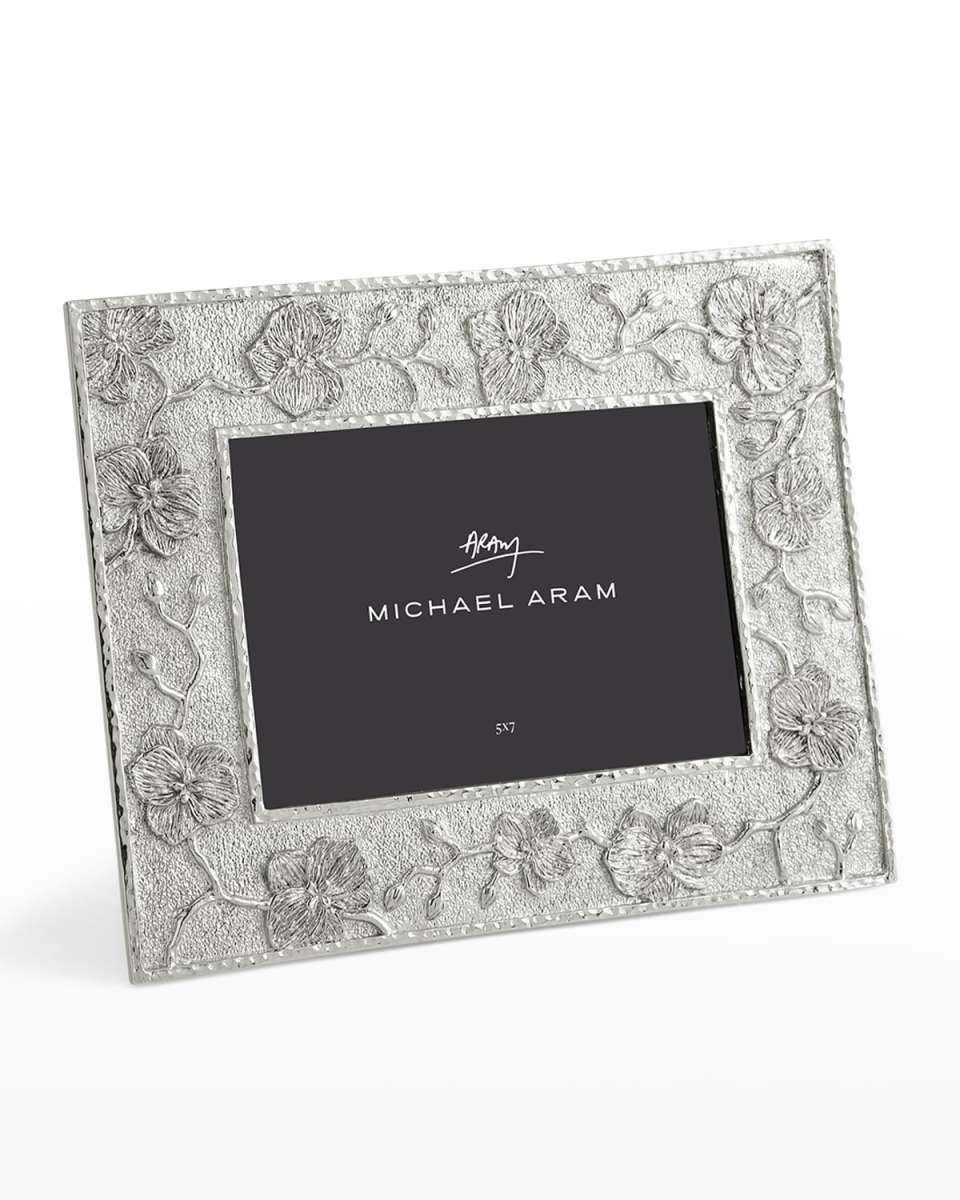 White Orchid Sculpted Photo Frame, 5" x 7"