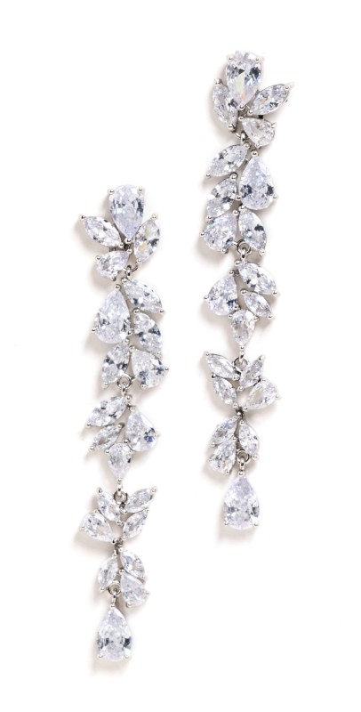 SHASHI Fallen Leaf Earrings White Gold