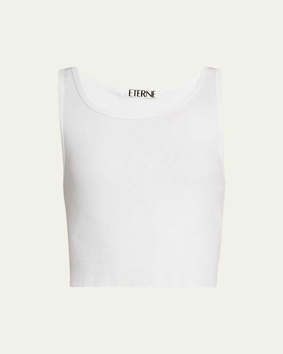 Cropped Scoop-Neck Tank Top