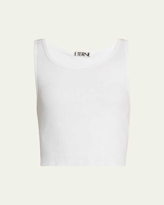 Cropped Scoop-Neck Tank Top