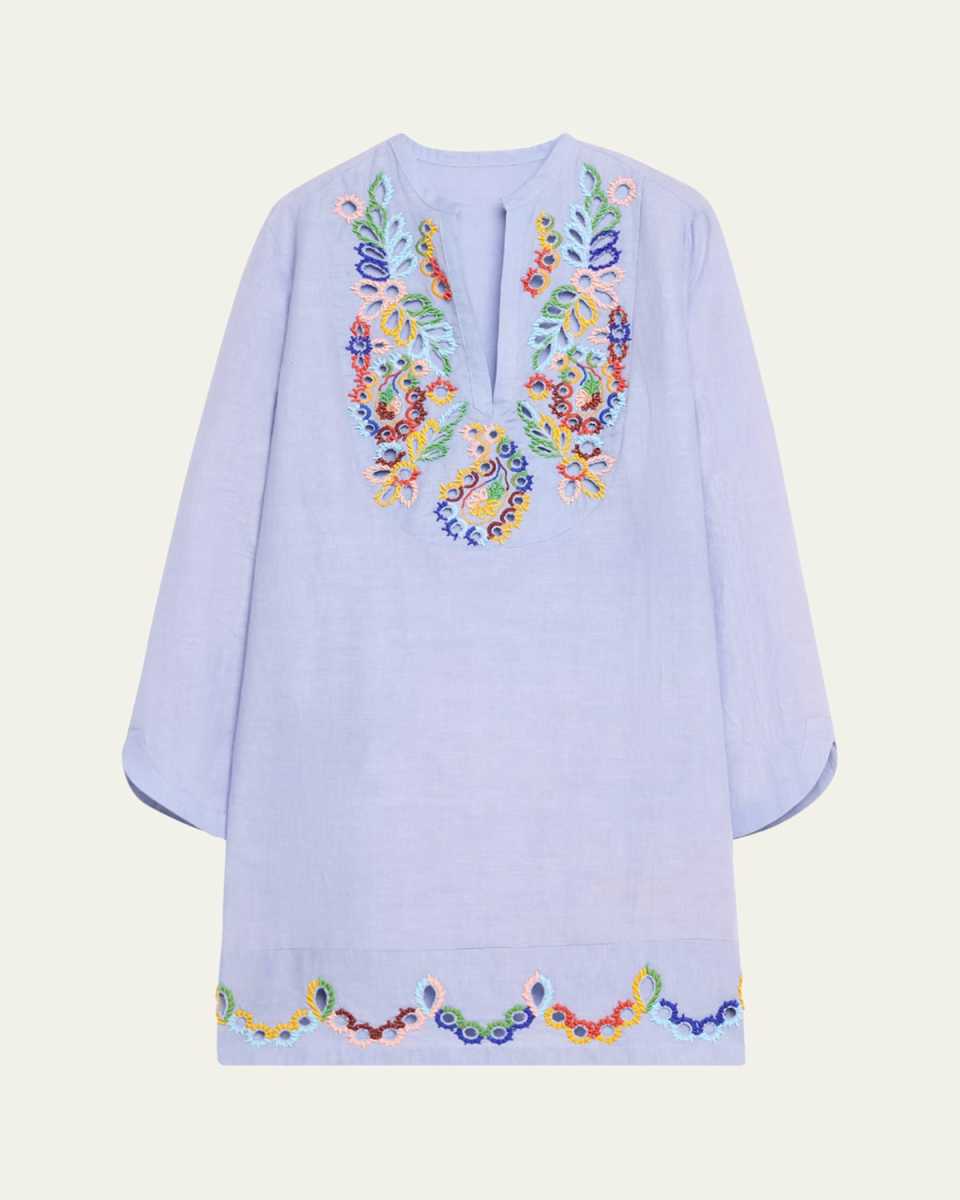 Paisley Cutout Bib Mini Dress