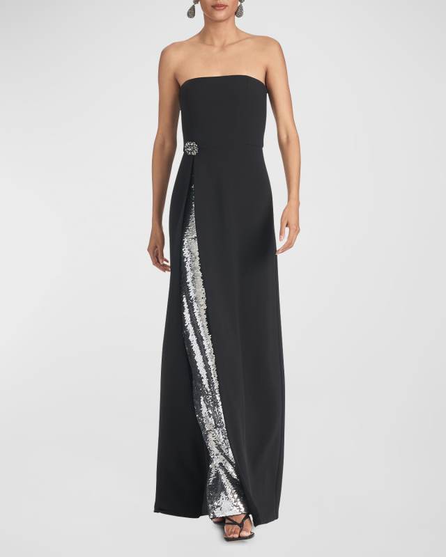 Ivy Strapless Sequin & Crystal Gown