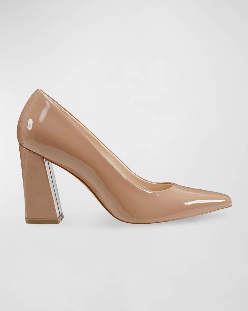 Yalina Patent Block-Heel Pumps