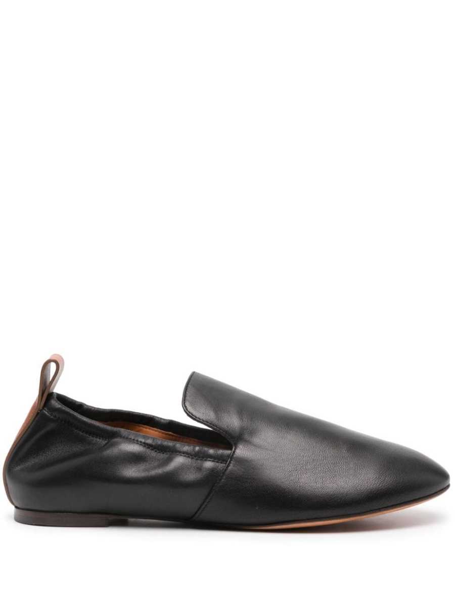 leather flat loafers