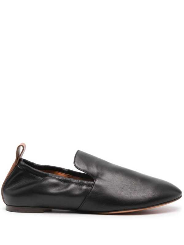 leather flat loafers