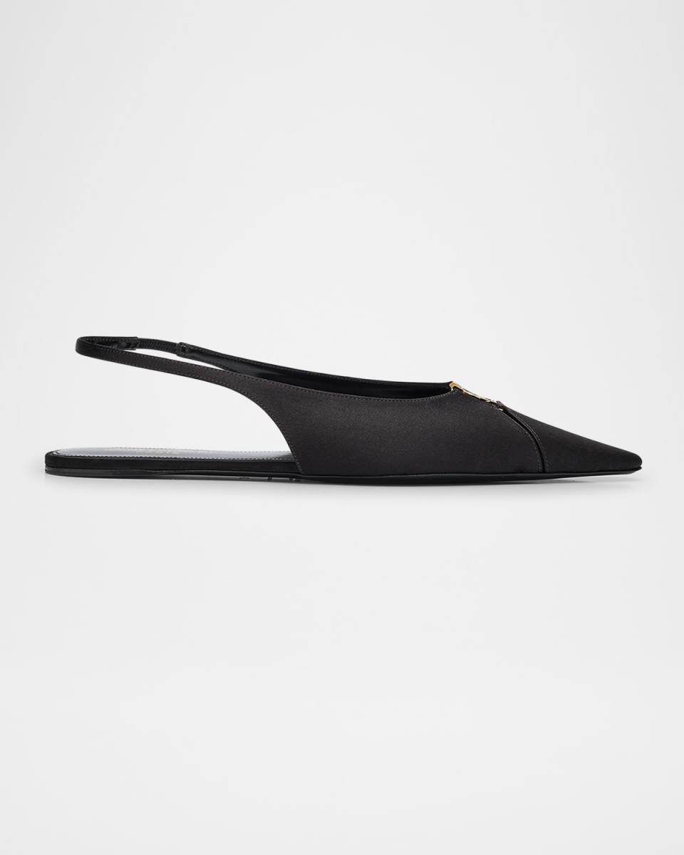 Babylone Satin Slingback Ballerina Flats