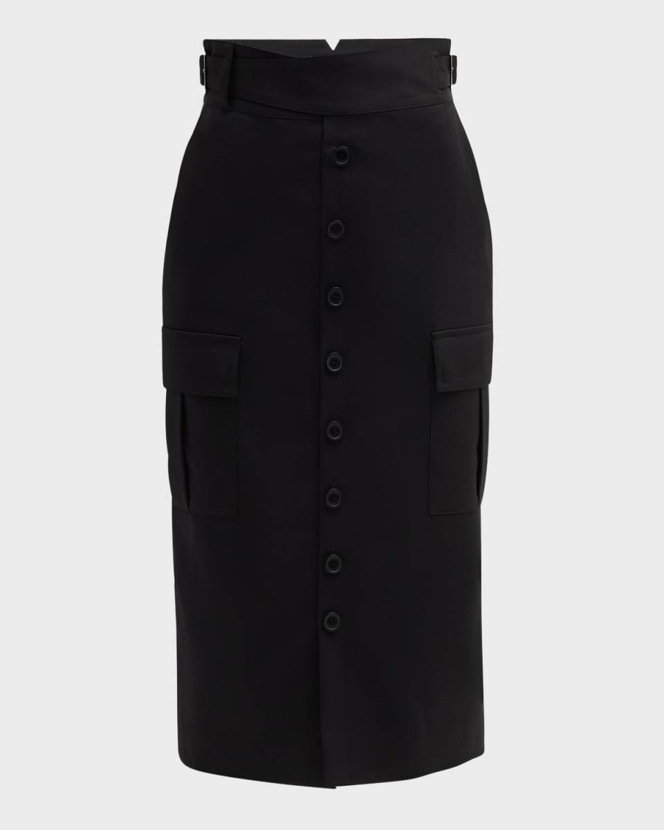 Calle Button-Front Cargo Skirt