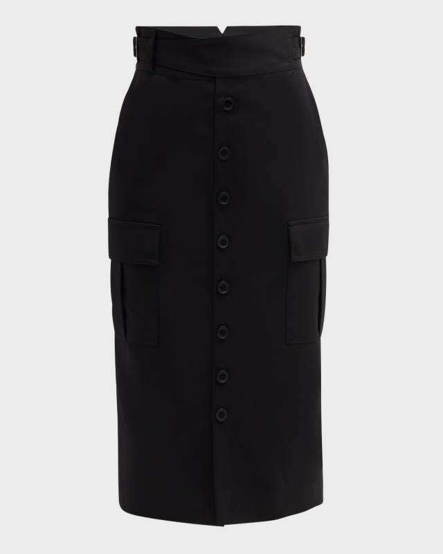 Calle Button-Front Cargo Skirt
