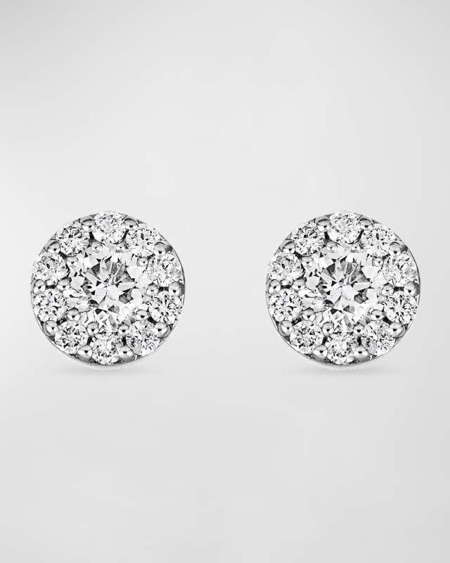 Diamond Pavé Halo Circle Studs