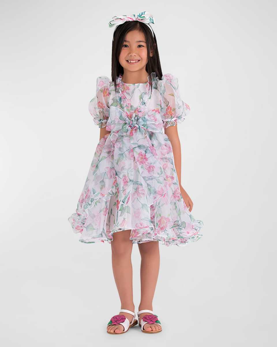 Girl's Enchanting Organza Floral Dress, Size 3T-10