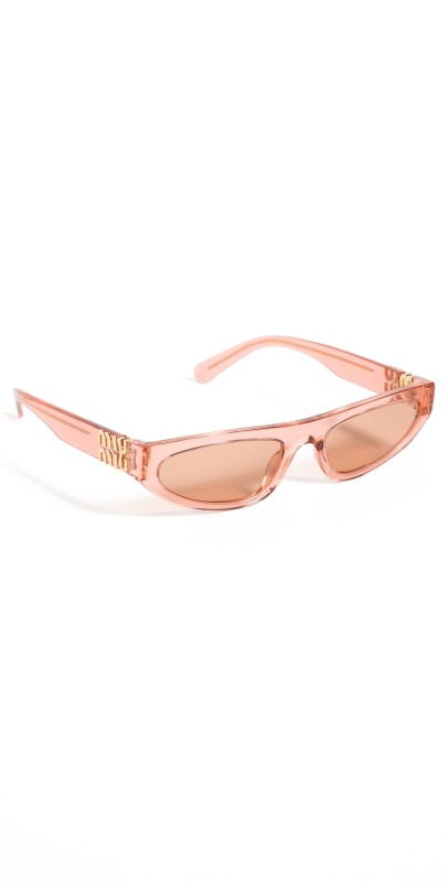 Miu Miu 07ZS Rectangular Sunglasses Tulip Transparent