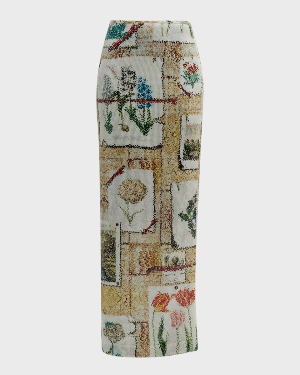 Sequin Colefax Printed Maxi Skirt