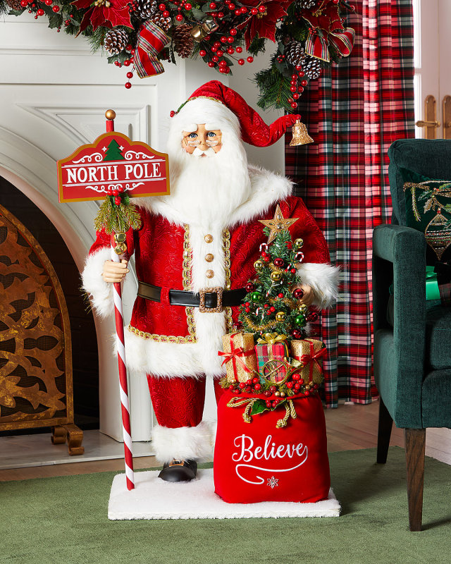 Lighted North Pole Santa Figurine