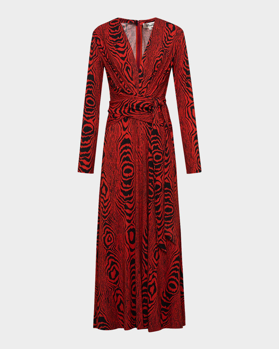 Dorothee Woodgrain-Print Midi Dress