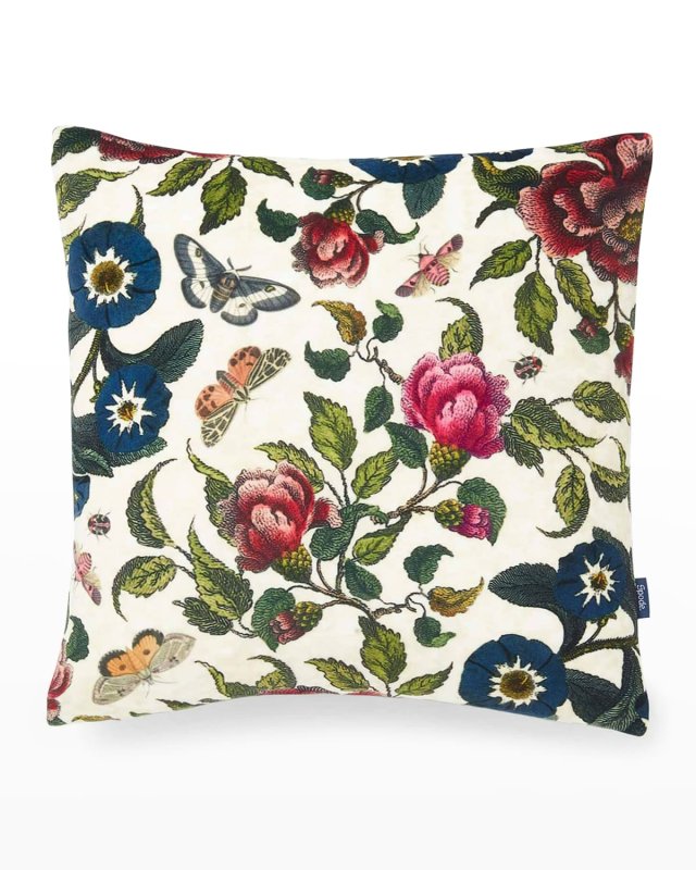 Creatures of Curiosity Floral Velvet Pillow