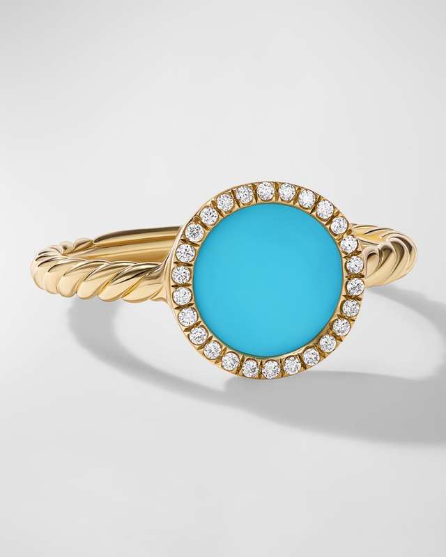 DY Elements Ring with Black Onyx and Diamonds in 18K Gold, 11mm