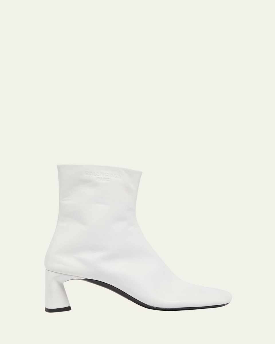 Dutyfree Lambskin Square-Toe Ankle Booties