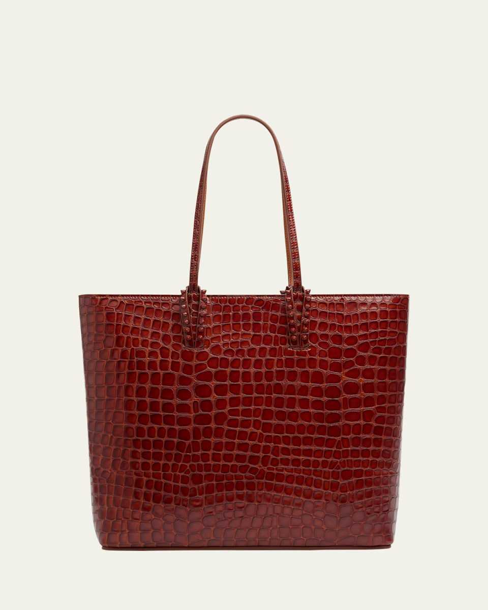 Cabata Zipped NS Tote in Aligator Embossed Leather