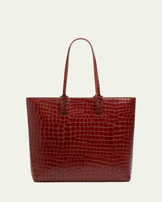 Cabata Zipped NS Tote in Aligator Embossed Leather