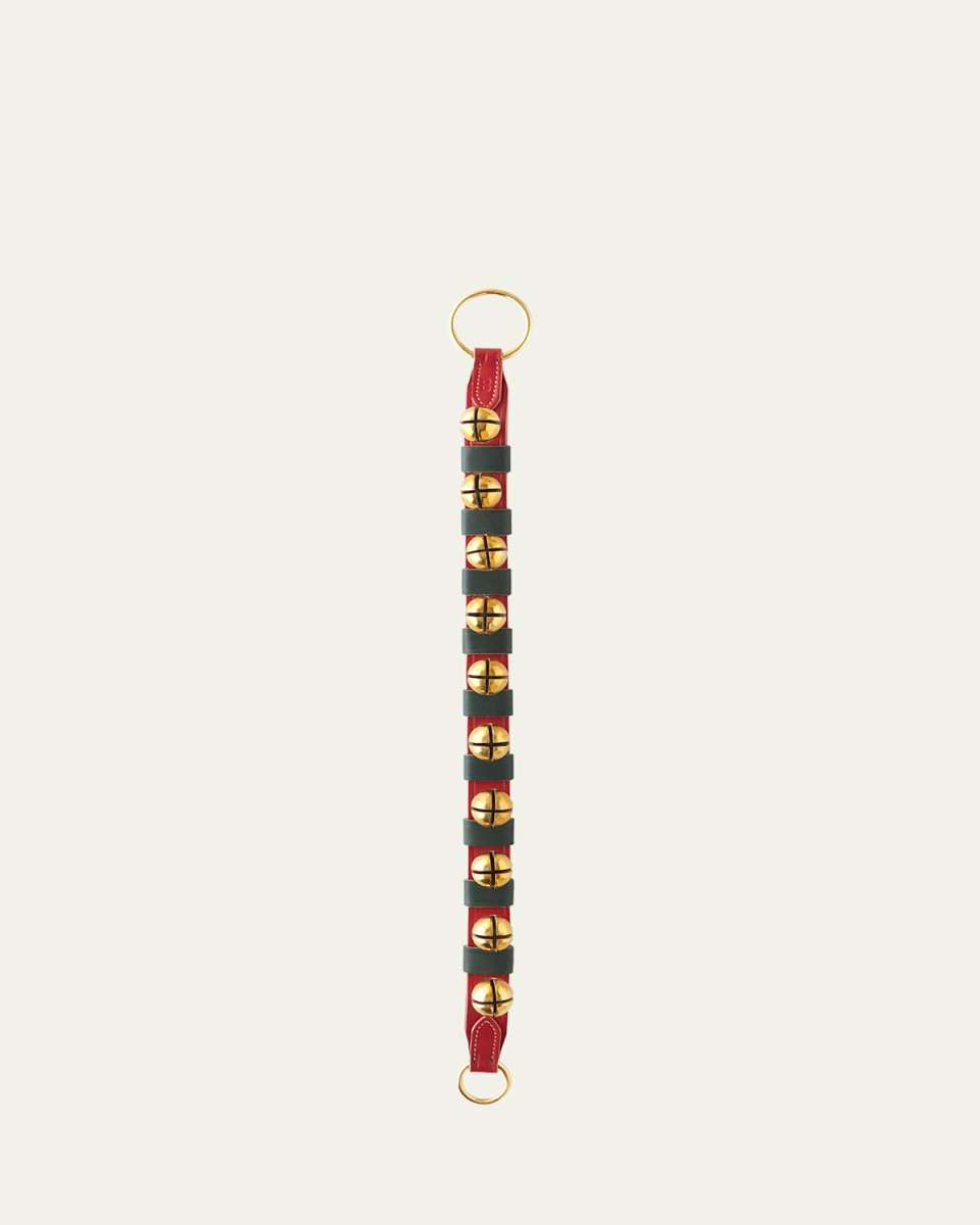 Brass 11-Bell Leather Hanging Strap