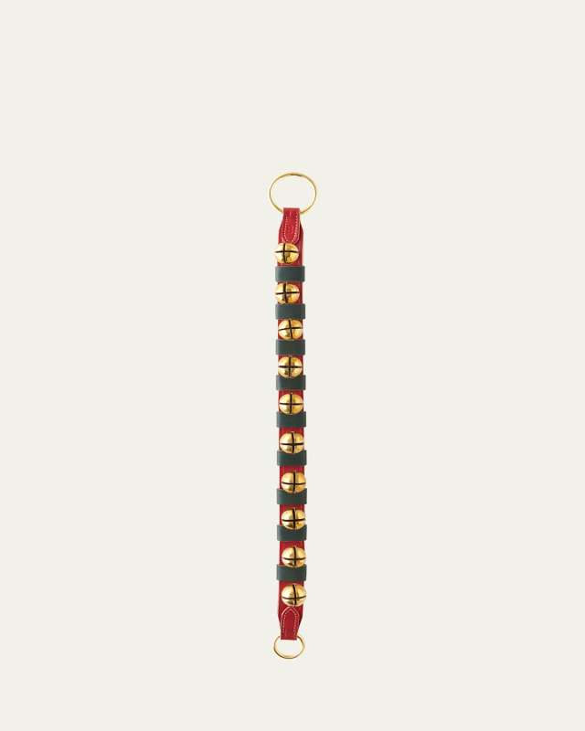 Brass 11-Bell Leather Hanging Strap