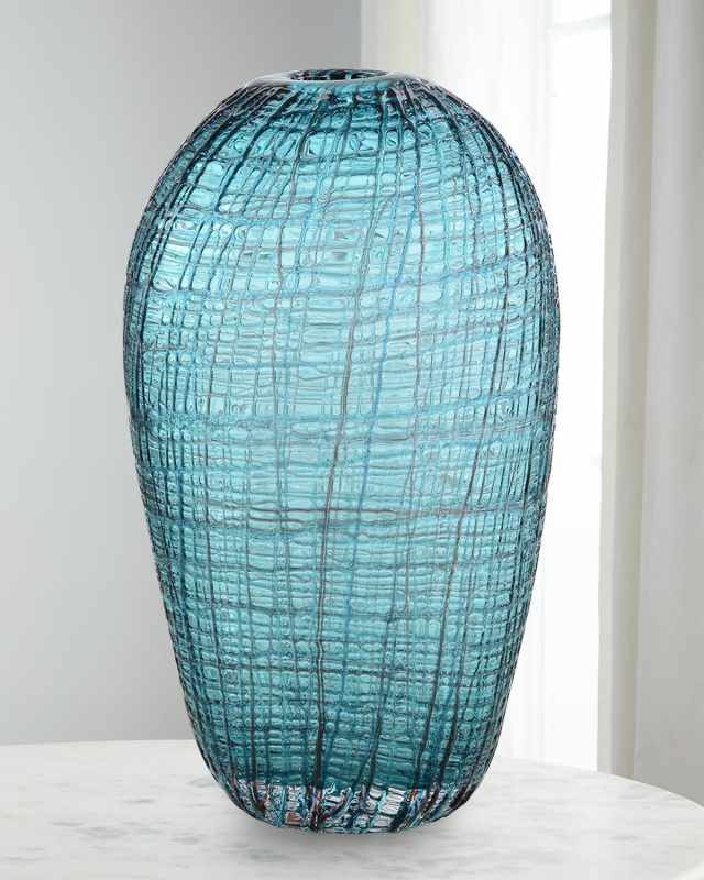 Blue and Grey Glass Vessel