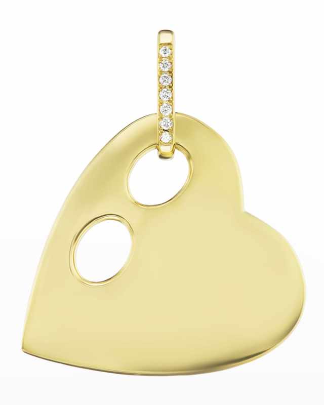Yellow Gold Anchored Heart Charm with Diamonds