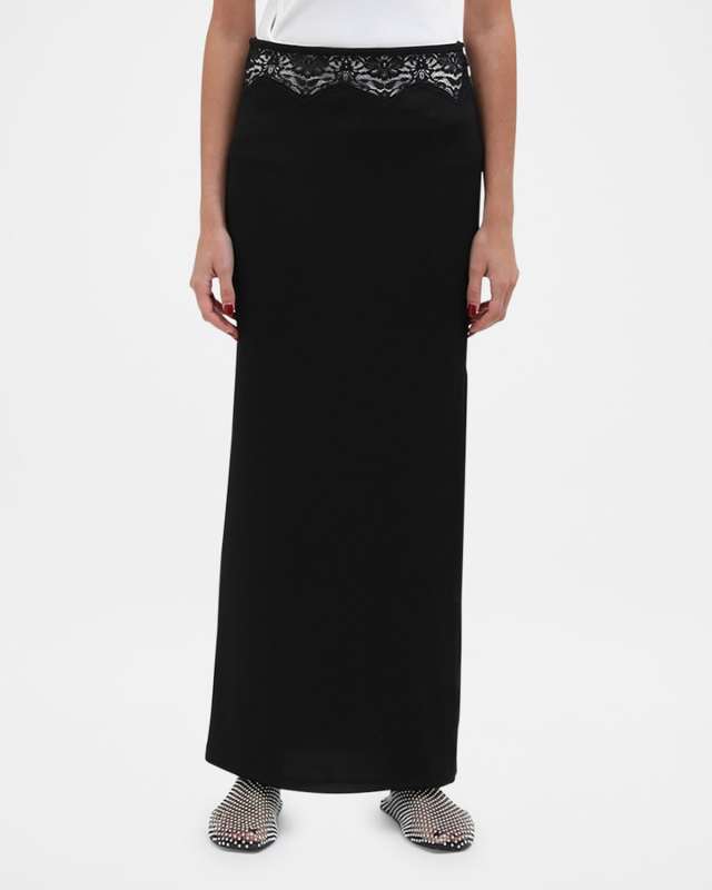 Lace Inset Maxi Skirt