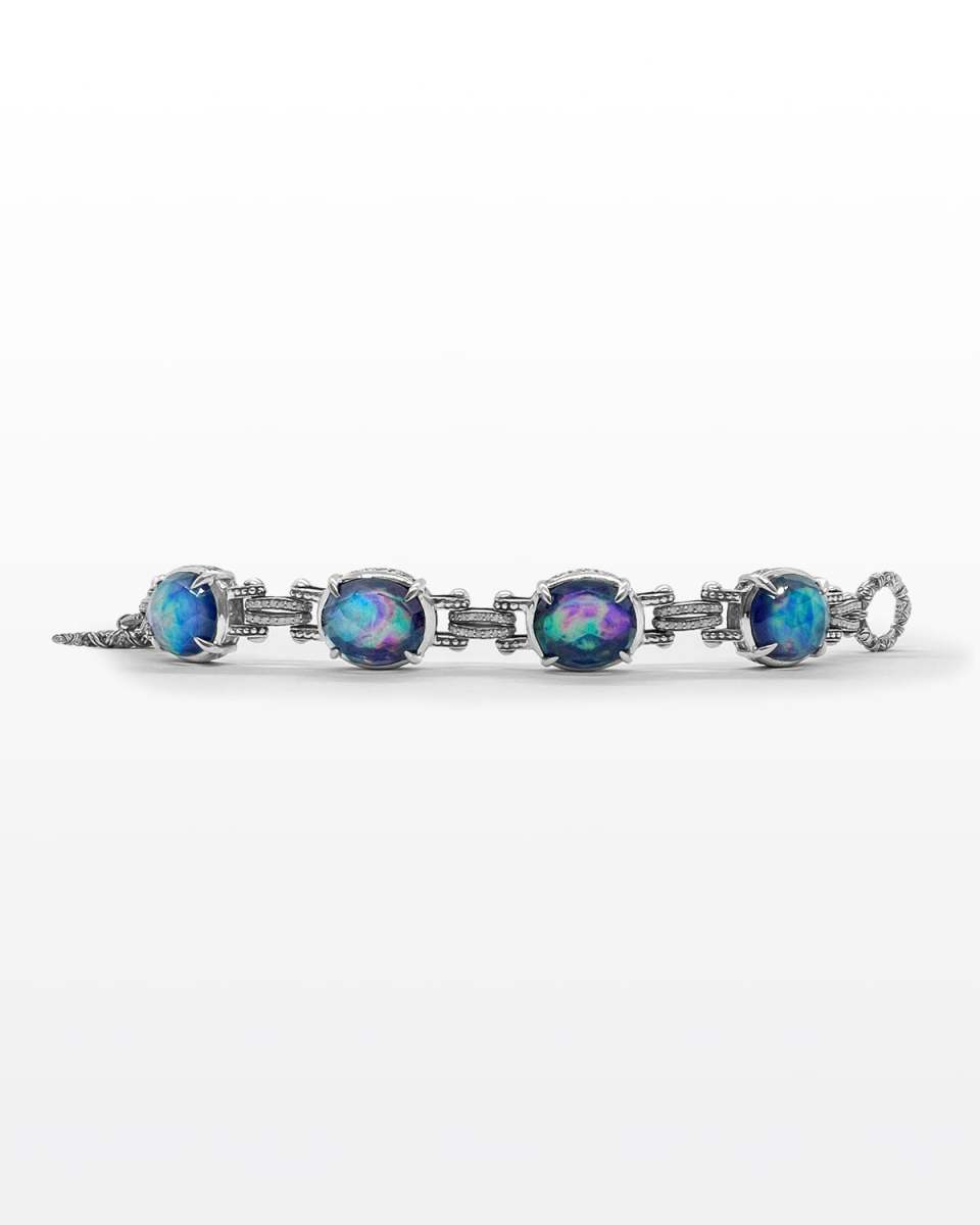 Diamond, Quartz and Mother-of-Pearl Bracelet