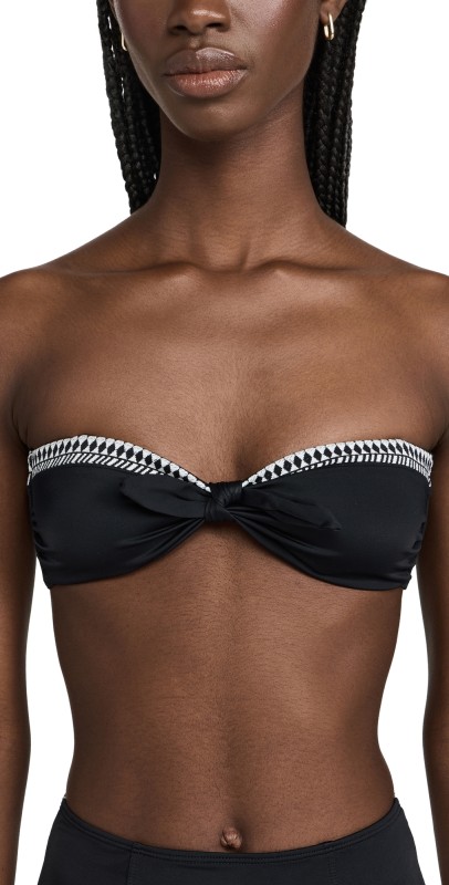 Lemlem Lena Bandeau Bikini Top Black