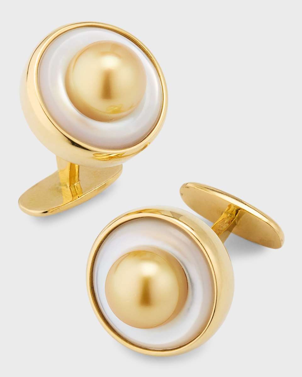 8mm Golden South Sea Pearl Cufflinks