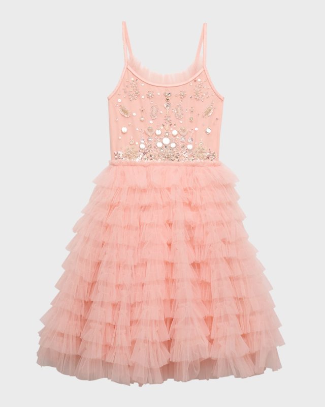 Girl's Bebe Crystal Palace Embellished Tutu Dress, Size 2